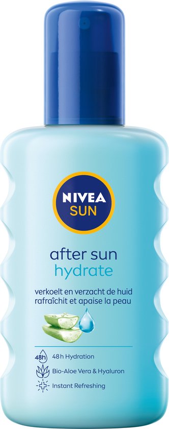 NIVEA SUN Hydraterende & Kalmerende Aftersun Spray - Verkoelt en verzacht - Met aloë vera en hyaluronzuur - 200 ml - NIVEA