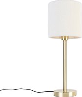 QAZQA simplo boucle - Design Tafellamp met kap - 1 lichts - H 55.5 cm - Goud/messing - Woonkamer | Slaapkamer | Keuken