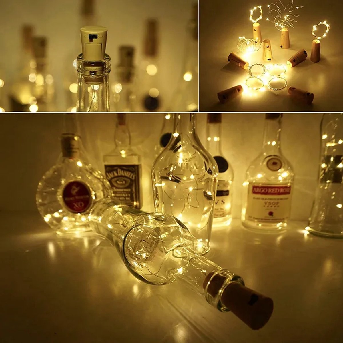 Made4Home® - Liège avec LED, Éclairage de bouteille, Éclairage d'ambiance, Liège