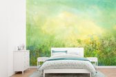 Behang - Fotobehang Gras - Zomer - Olieverf - Breedte 330 cm x hoogte 240 cm