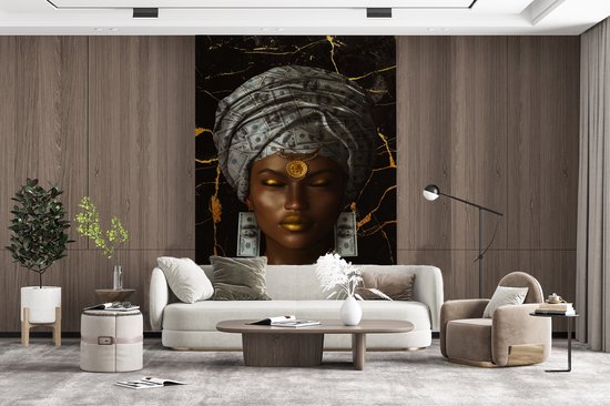 Papier peint - Papiers Papier peint photo Femme - Billets - Abstrait - Largeur 195 cm x Hauteur 300 cm