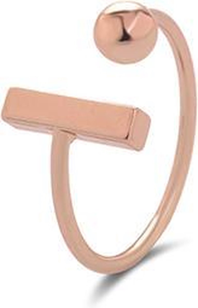 24/7 Jewelry Collection Bar Bal Ring Verstelbaar - Verstelbare Ring - Róse Goudkleurig