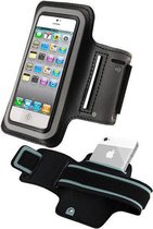 Sportband iPhone 5 / 5S / 5C hardloop sport armband met reflectie kleur Zwart