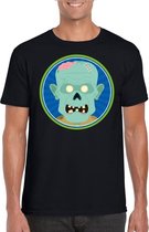 Halloween zombie t-shirt zwart heren XL