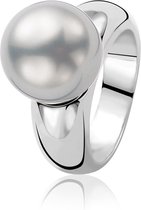 ZINZI zilveren ring parel grijs 12mm ZIR170G