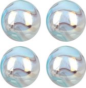 4x billes de tigre blanc ballbust 4 cm - Jouets d'extérieur en marbre blanc pour enfants