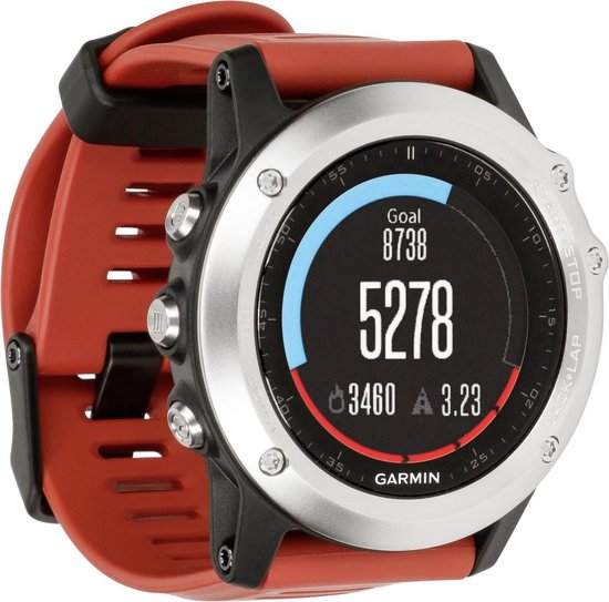 bol.com | Garmin f?nix 3 Sporthorloge met GPS - met hartslagmeter - Rood/ Zilver