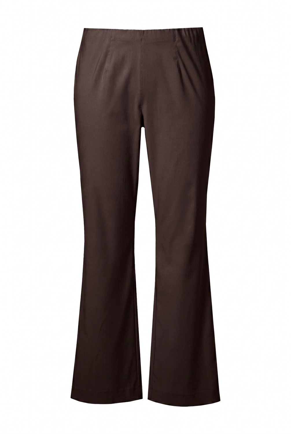 Ulla Popken - Dames - Bengalin broek thermofunctie elastische tailleband - Mahonie - Maat 27