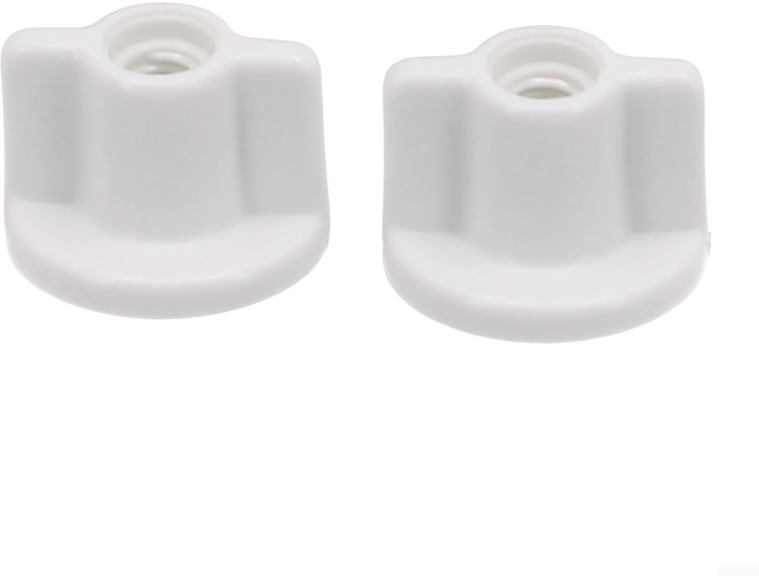 WC-Zitting Moeren - Set van 2 stuks - Voor 6 mm schroef - Witte kunststof - Bevestiging voor onderzijde toiletzitting