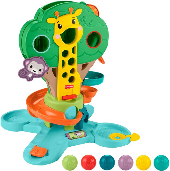 Fisher-Price Zit en Sta Jungleboom - Muzikaal ballenspel voor baby en peuter met 6 ballen — afbeelding 3