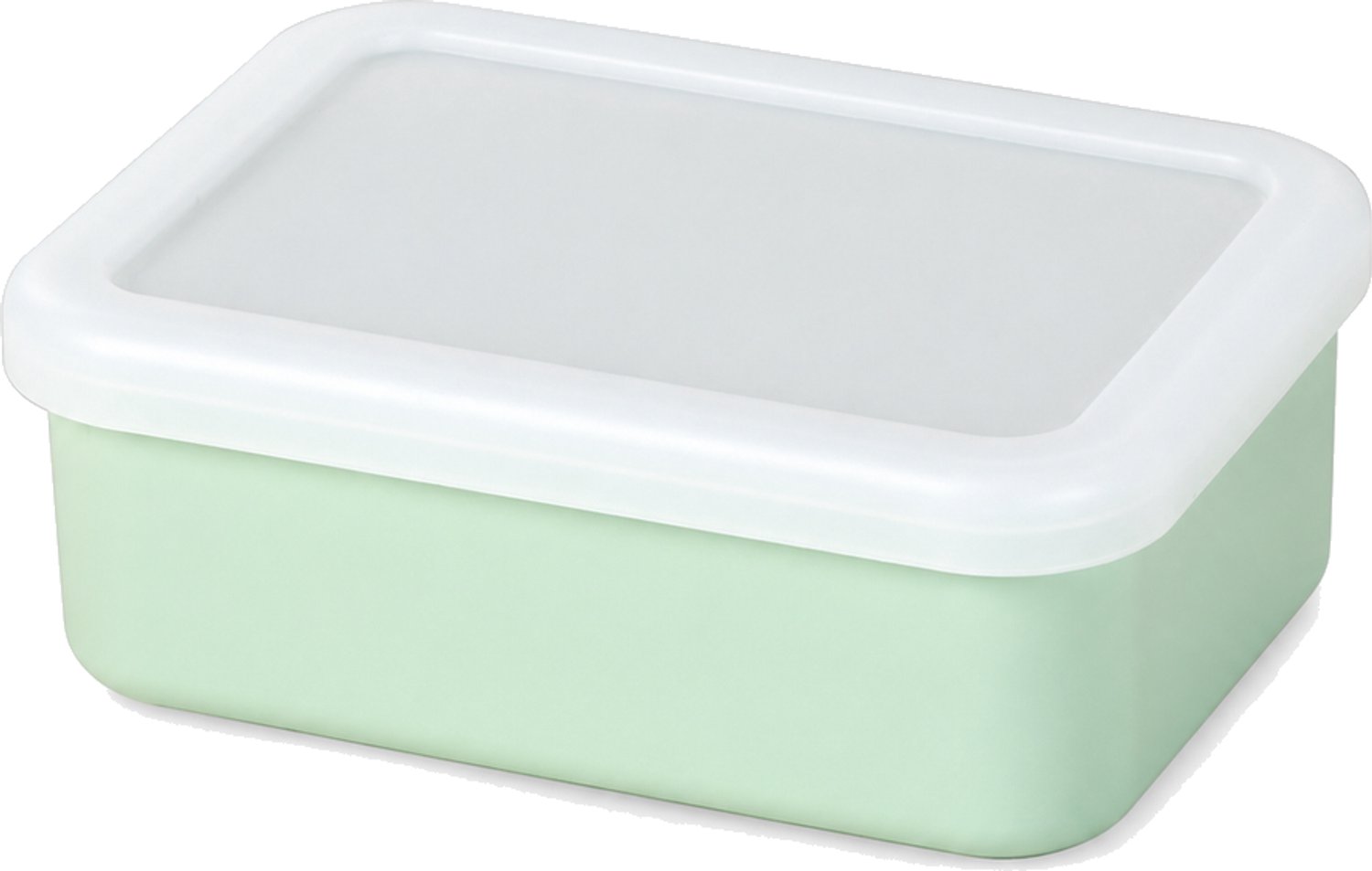 Broodtrommel 500 ml, rechthoekig, saliegroen met transparant deksel