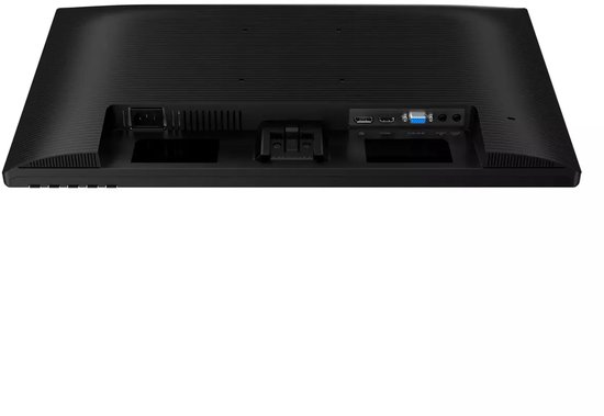 Achterzijde van zwarte Philips monitor met HDMI, D-SUB, en audio-ingangen zichtbaar.