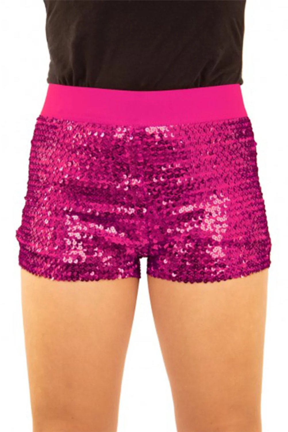 Hotpants met roze pailletten
