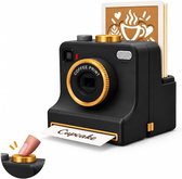 Koffieprinter - 3D Latte Art Sjabloonmaker - latte-art-camera - Handmatige Koffiepoeder Printer -Koffiestencilprinter - Camera Design -Herbruikbare Sjablonen - Inclusief 4 sjabloonkaarten - Perfect voor koffieliefhebbers - DIY koffie - Cadeau - zwart