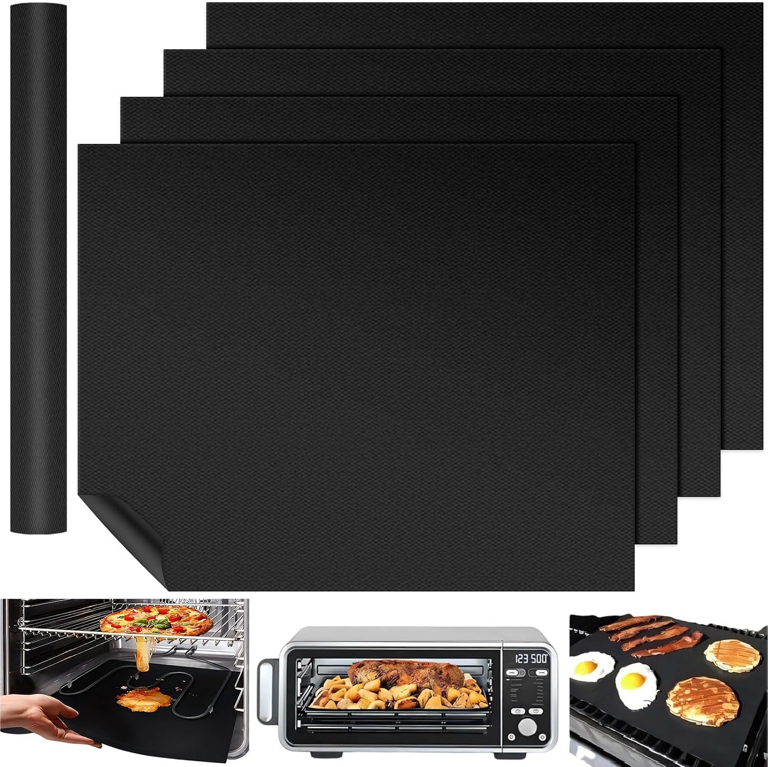 Oven Mat Oven Protection, 40 x 50 cm, Non-Stick Coating, Reusable, Heat Resistant and Can Be Cut to Size, Easy - ShopVlot