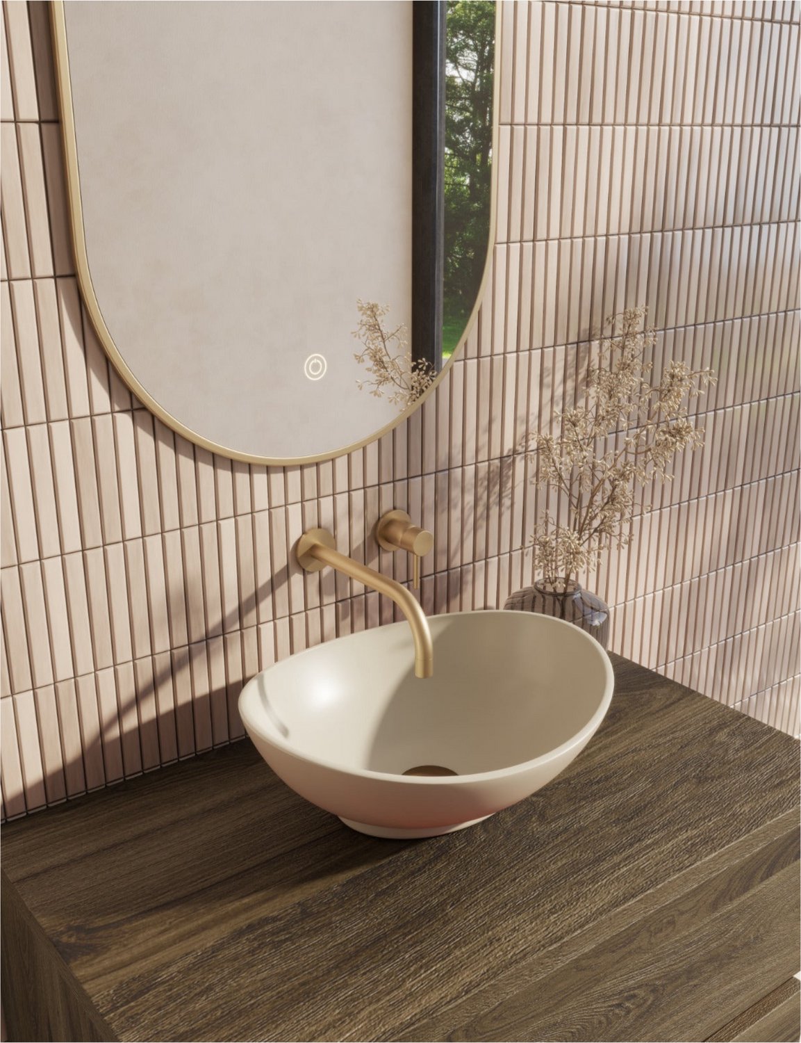 Wiesbaden Barco Waskom Ovaal 40 x 33 x 14,5 cm Keramiek - Beige