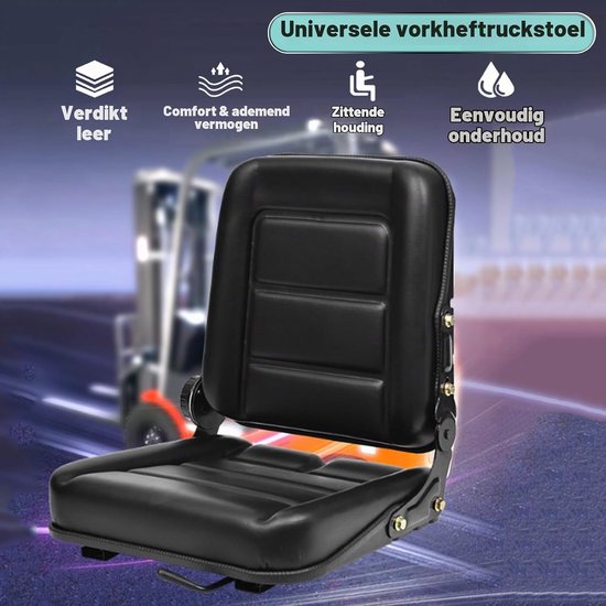 Vorkheftruck tractorstoel 40 x 40 cm - kunstleer - verstelbare rugleuning - comfortabel voor landbouwvoertuigen - m-winkel — afbeelding 5