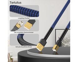 USB A naar USB B Audiokabel voor DAC, Printer en Geluidsapparaat - 1m, Hoge Kwaliteit, OTG, Audiophile