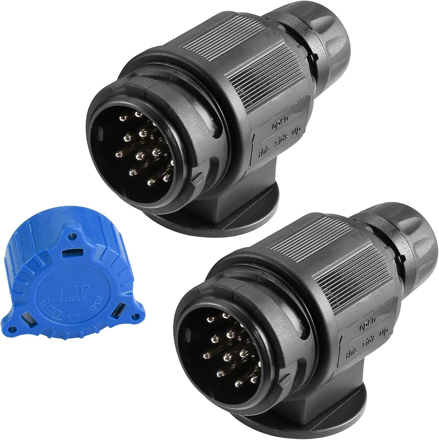2 x Waterdichte 13-Pin Trailer Connectoren, Duurzame Aansluitingen voor Aanhangwagens, Trekhaak Accessoires, Betrouwbare Verbindingen