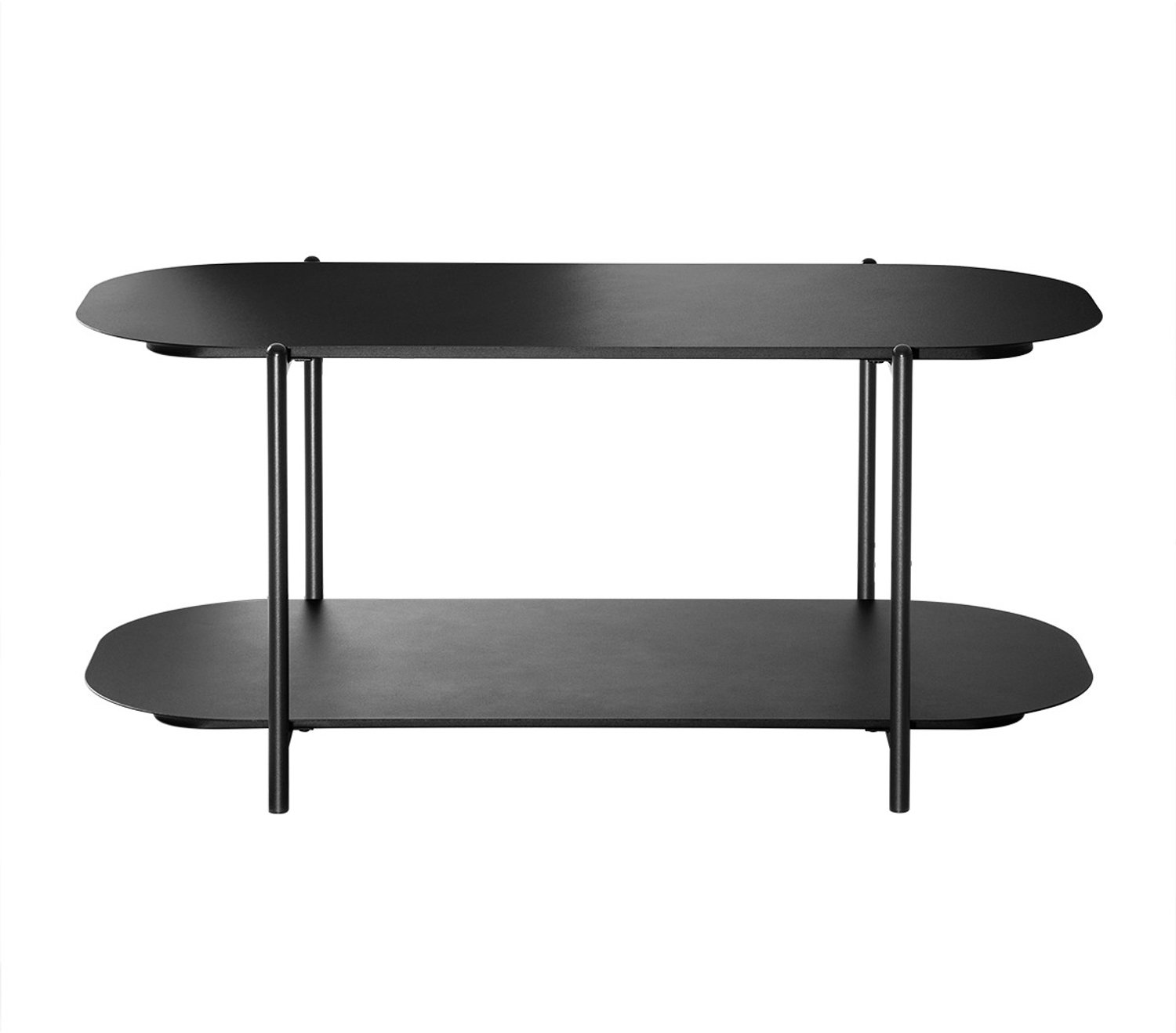 CALICOSY - Salontafel met twee niveaus in zwart metaal L100 cm - SASHA