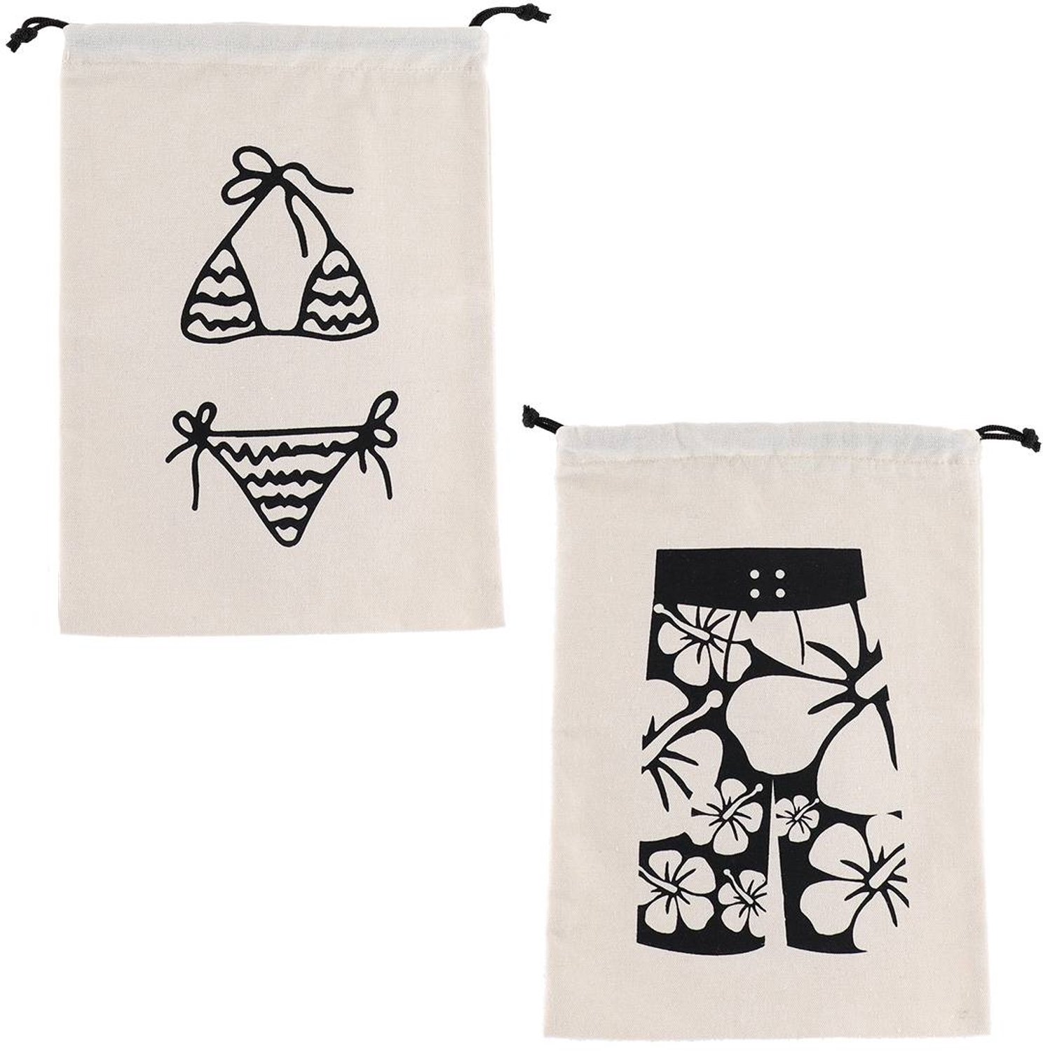 Sac à maillots de bain de voyage imprimé assorti homme et femme en polyester et coton