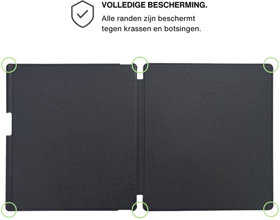 Lunso ReMarkable Paper Pure hoes - Vegan Saffiano Leren sleepcover - Zwart — afbeelding 4