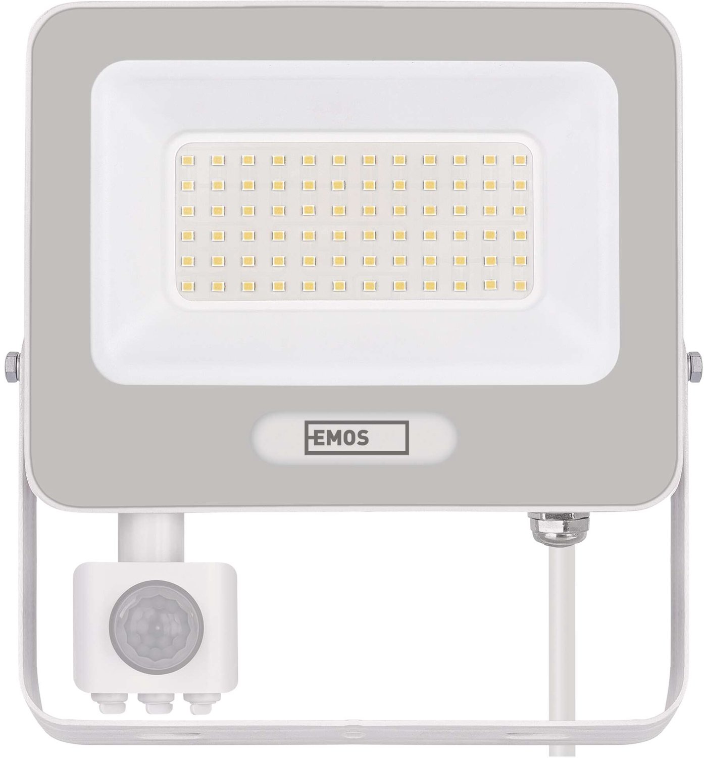 EMOS GLARO LED-schijnwerper met bewegingssensor, 50 W, wit, IP54, 5000 lm, neutraal wit, ZS2344W