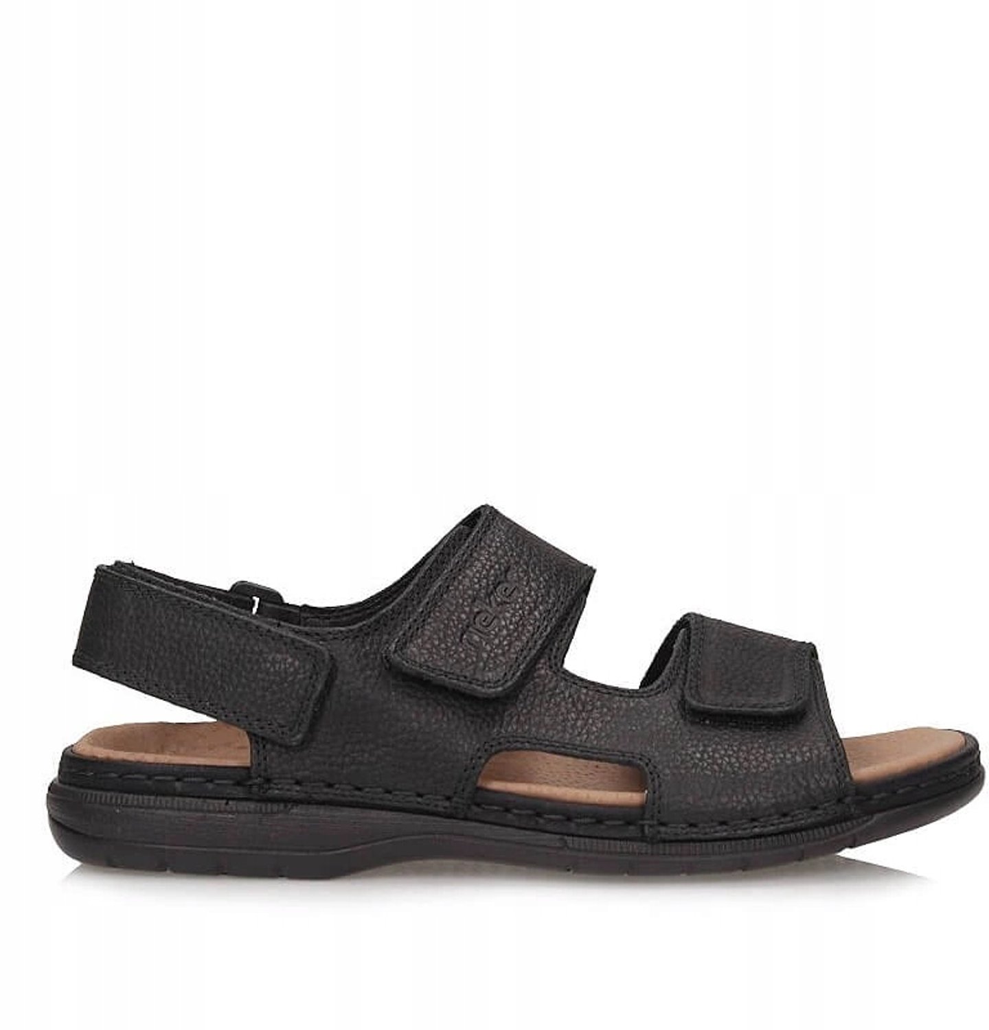 Rieker Heren Sandalen 25558-01 Leer Comfortabele Klittenband Zwart