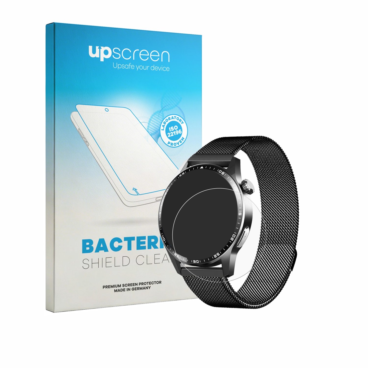 upscreen - Screenprotector voor Mopuea Smartwatch 1.55" - Folie Beschermfolie transparant antibacterieel