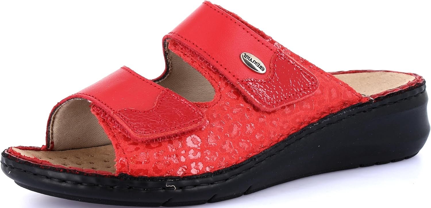 GRÜNLAND Dami Comfort Dames Slippers met Dubbele Sluiting Rood