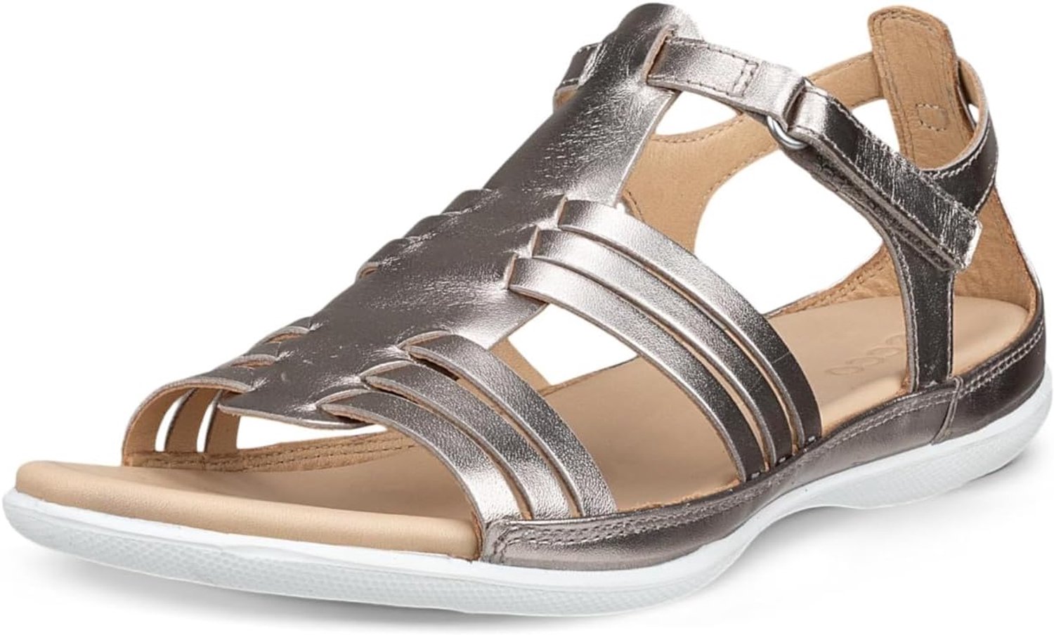 ECCO Dames Romeinse Sandalen Leer & PU Zool Pure Cashmere