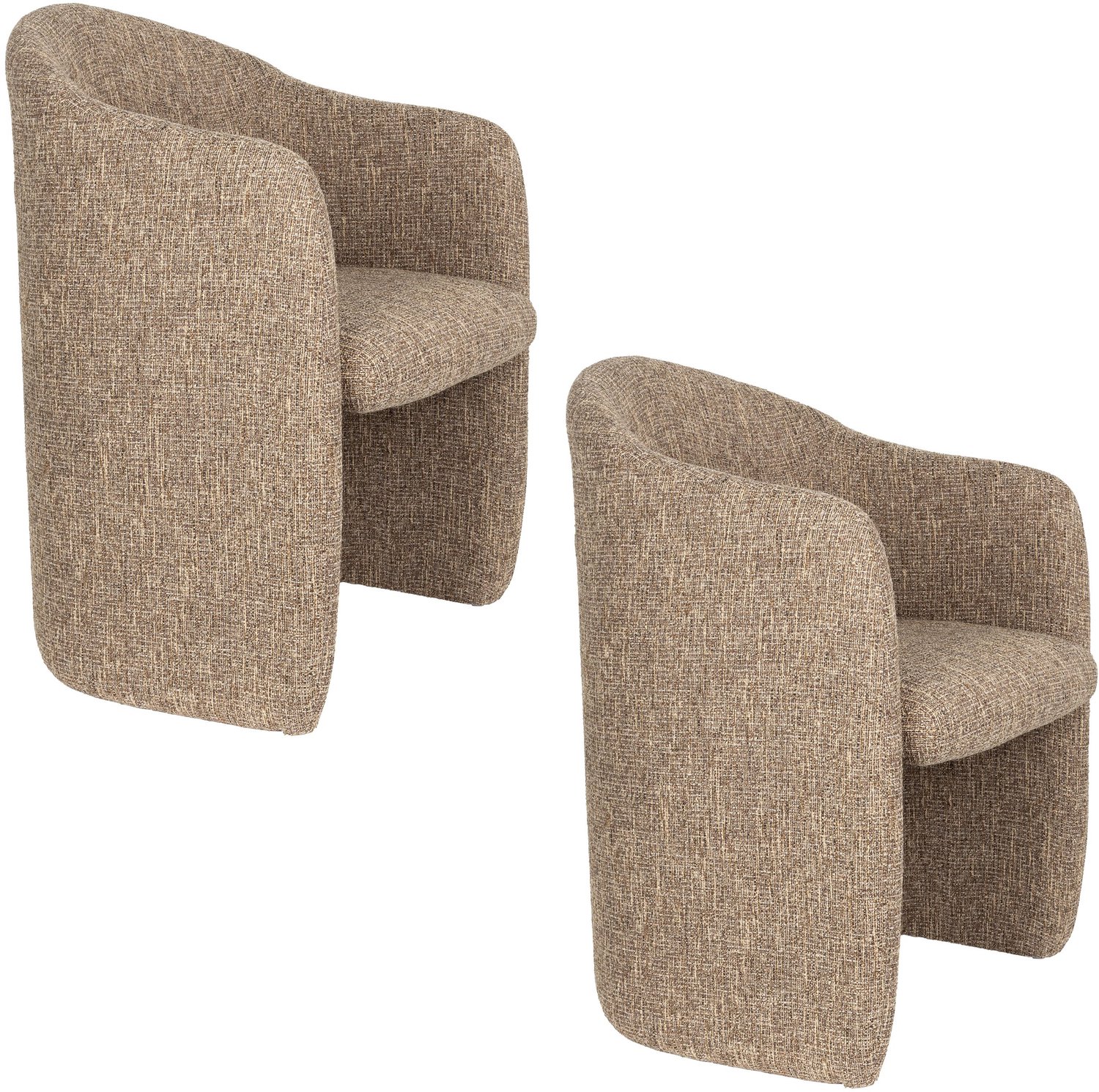 Zuiver Contour Eetkamerstoelen Armleuning Lichtbruin - Set van 2