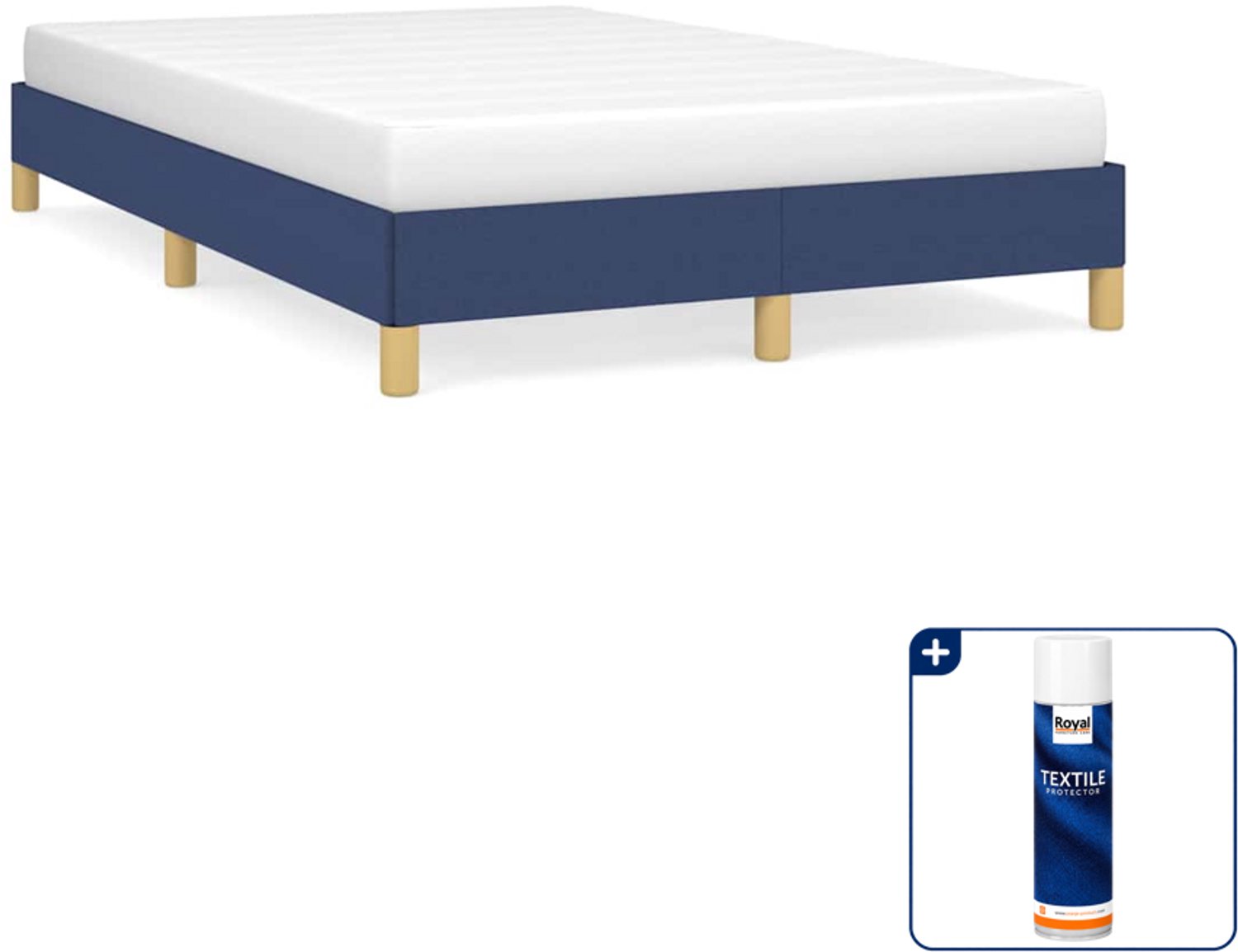 vidaXL bedframe - 120 x 200 cm - stof - blauw - Inclusief textielbeschermer 500 ml