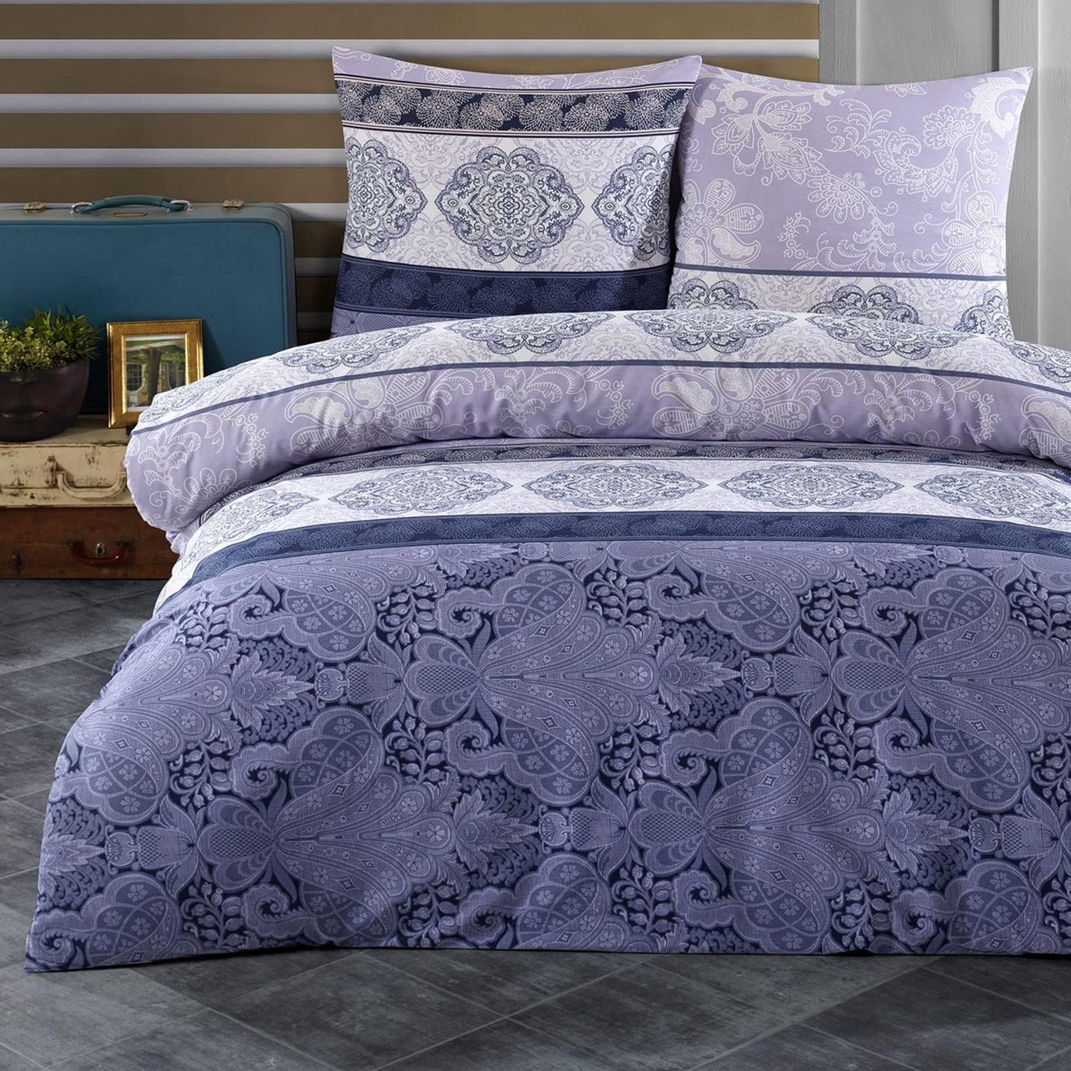 Duraxl Dekbedovertrek - 200 x 220 cm - 100% katoen - Renforcé Blauw