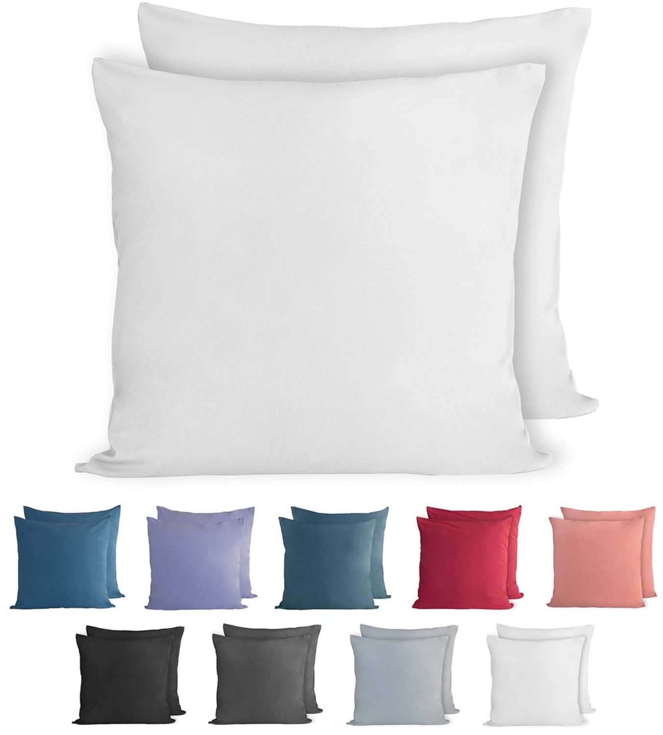 Duraxl Kussensloop - 40 x 40 cm - Set van 2 - 100% katoen - Wit