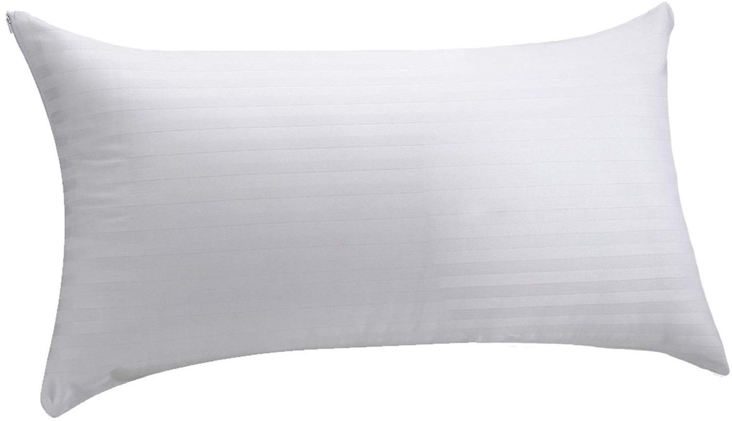 Duraxl Kussensloop - 100% katoen - Gestreept satijn - Ritssluiting Wit