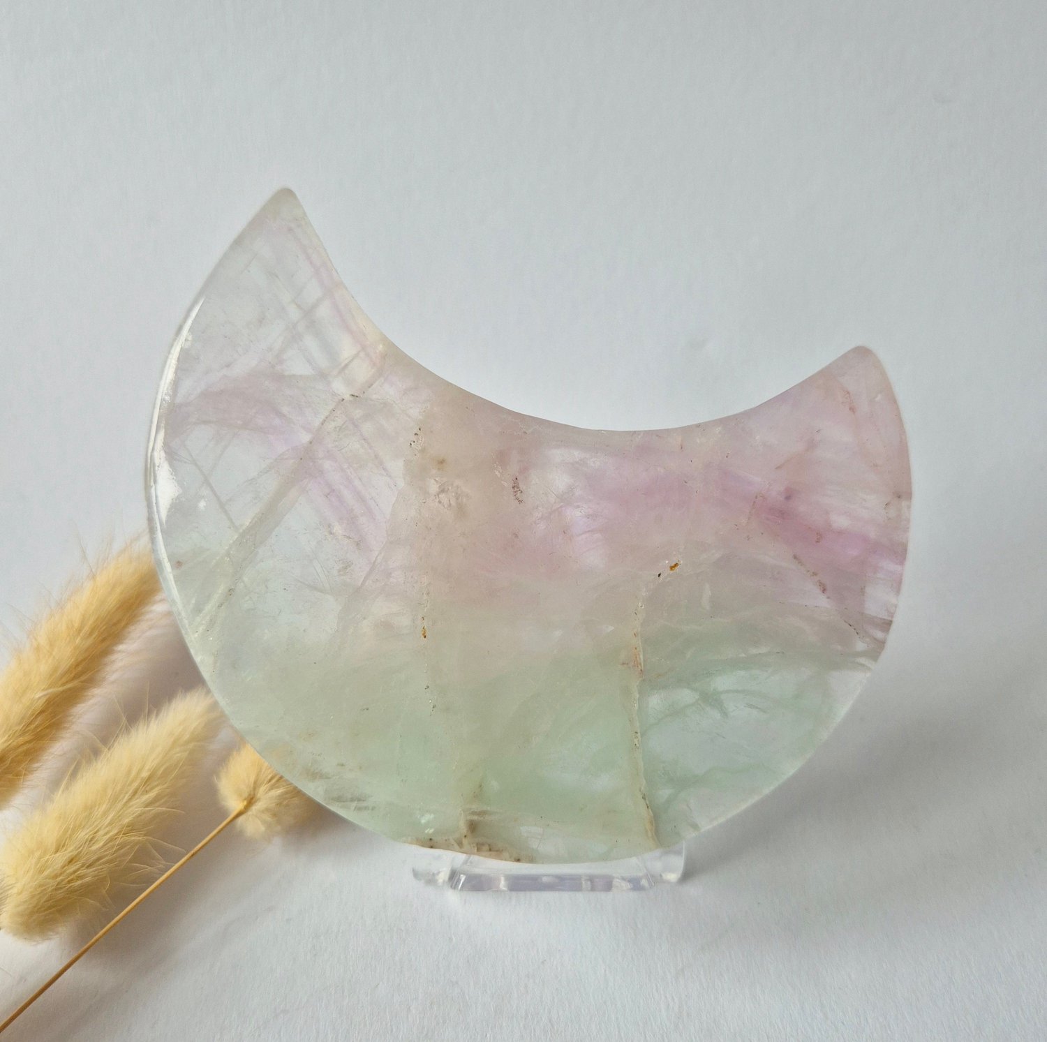 Moonlight Gemstones XL Grote Rainbow Fluoriet Maan 10-12cm - #5 Meerkleurig