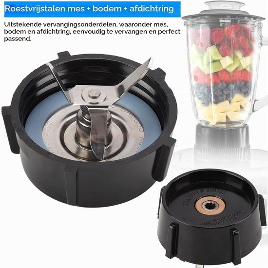 Stainless Steel Blender Mes, Vervangende Blender Onderdelen, Juicer Mes met Ondersealing Ring en Set voor Optimale Mixresultaten — afbeelding 3