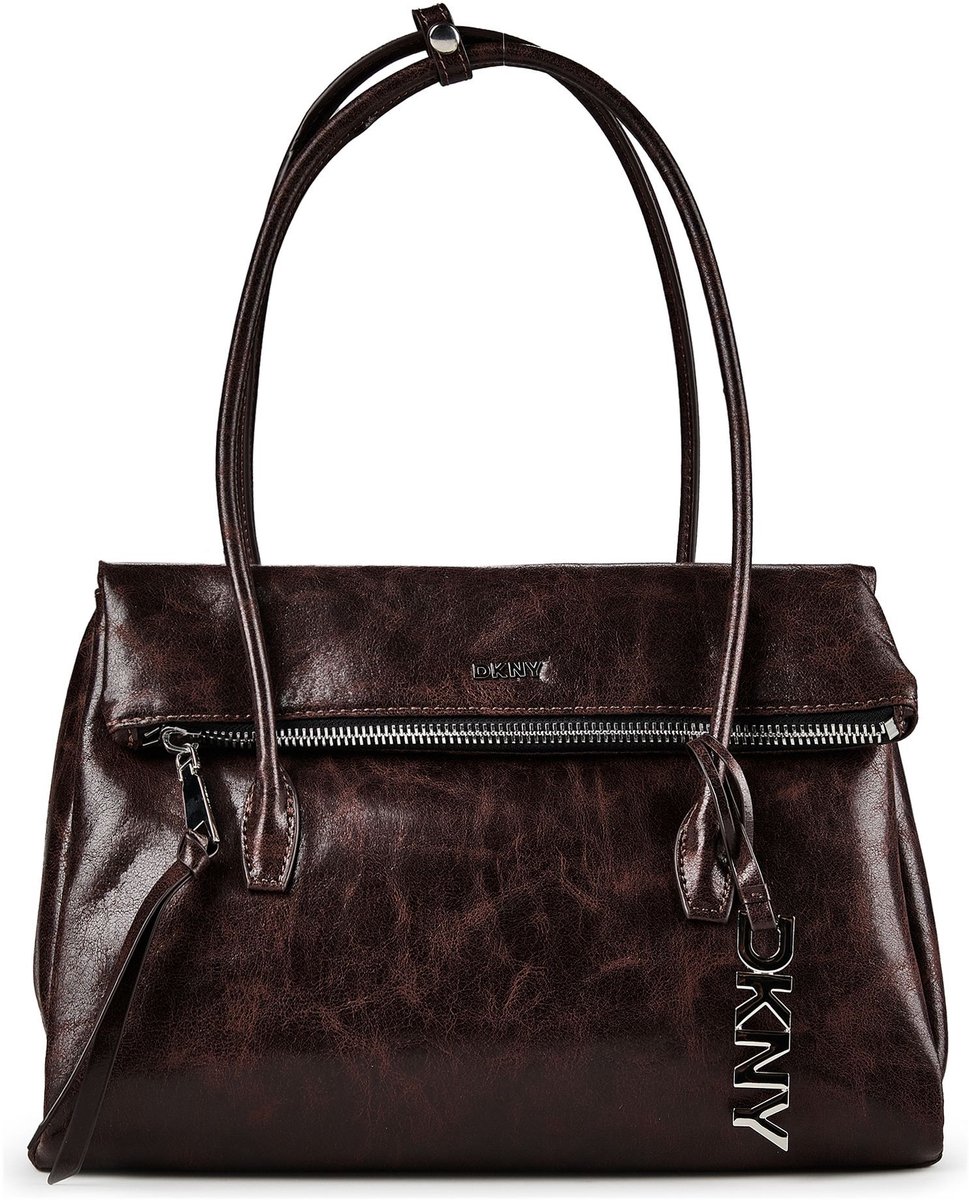 DKNY schoudertas Rivington Satchel Bag Coffee Bean donkerbruin