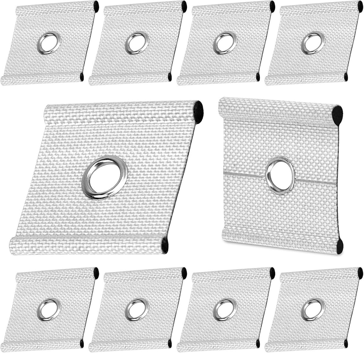 10 x Oogjes voor Kettinglink 0.85 mm 0.86 mm - Lijmhaak, Grondhaak en Accessoires voor Kamperen, Tent en Caravan (Zilver)