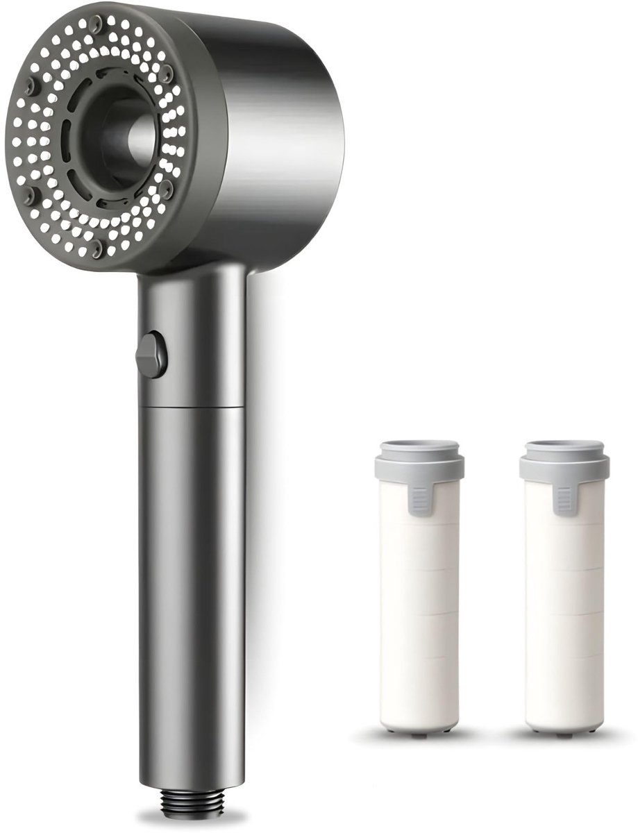 Hogedruk Douchekop met Filter voor Hard Water – Kalkfilter tegen kalkaanslag, 5 Straalstanden Handdouche - ShopVlot
