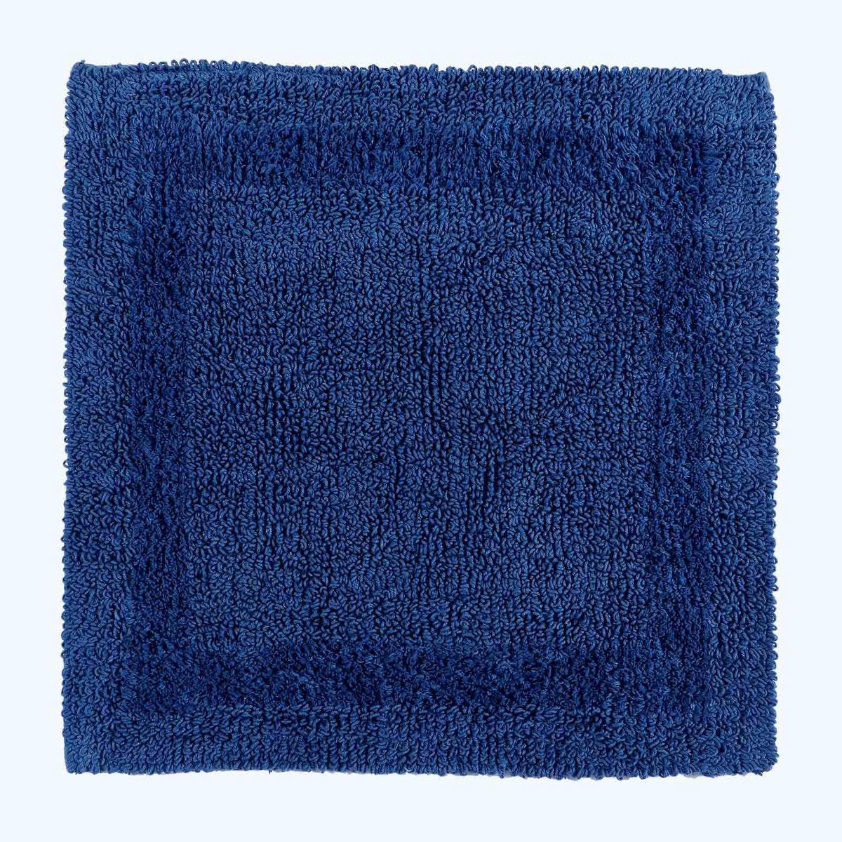 Badmat, luxe 1600gsm extra zacht 100% katoen, omkeerbare badkamermatten antislip, wasbaar, super absorberend, sneldrogend, marineblauw badkamertapijt, 50 x 50 cm, vierkant