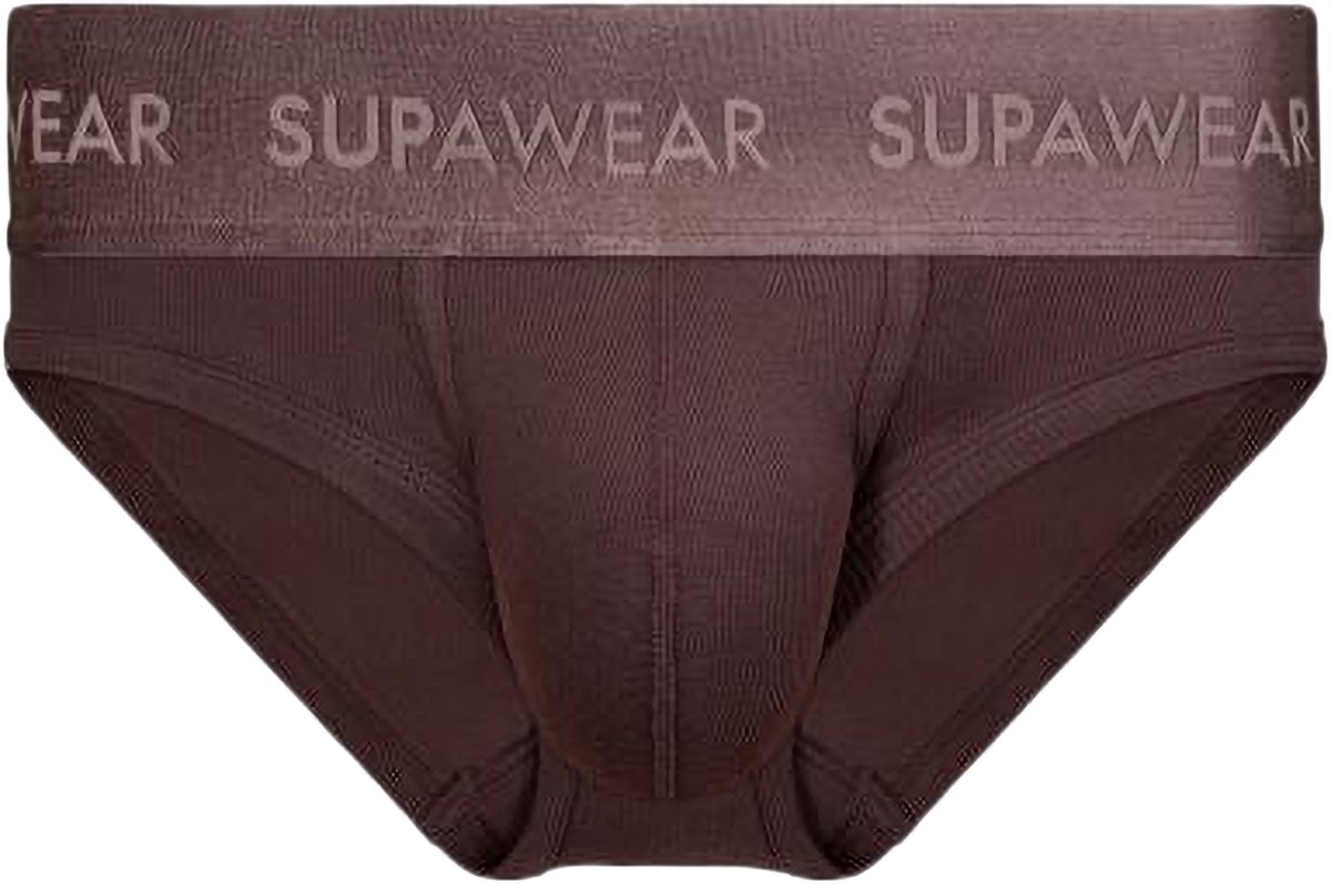 SUPAWEAR Ribbed Brief Peppercorn - MAAT XL - Heren Ondergoed - Slip voor Man - Mannen Brief