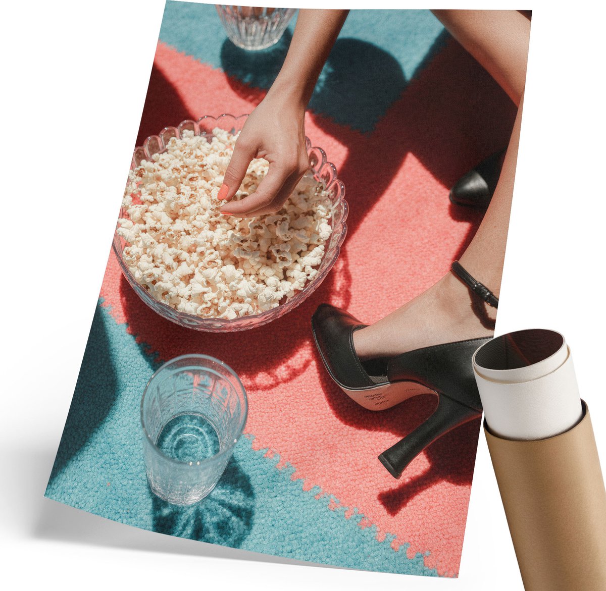 Wallfluent Polycanvas Wandposter - Boslandschap, Zwart-wit - 297 x 420 mm - Grijs Decoratie - Rechthoek - Interieurdecoratie - Kantoor - Industrieel