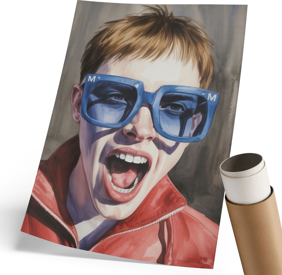 Wallfluent Canvas Poster Polycanvas - Tropisch Uitzicht, Groente - 297 x 420 mm - Beige Poster - Rechthoek - Decoratieve poster - Kantoor - Klassiek
