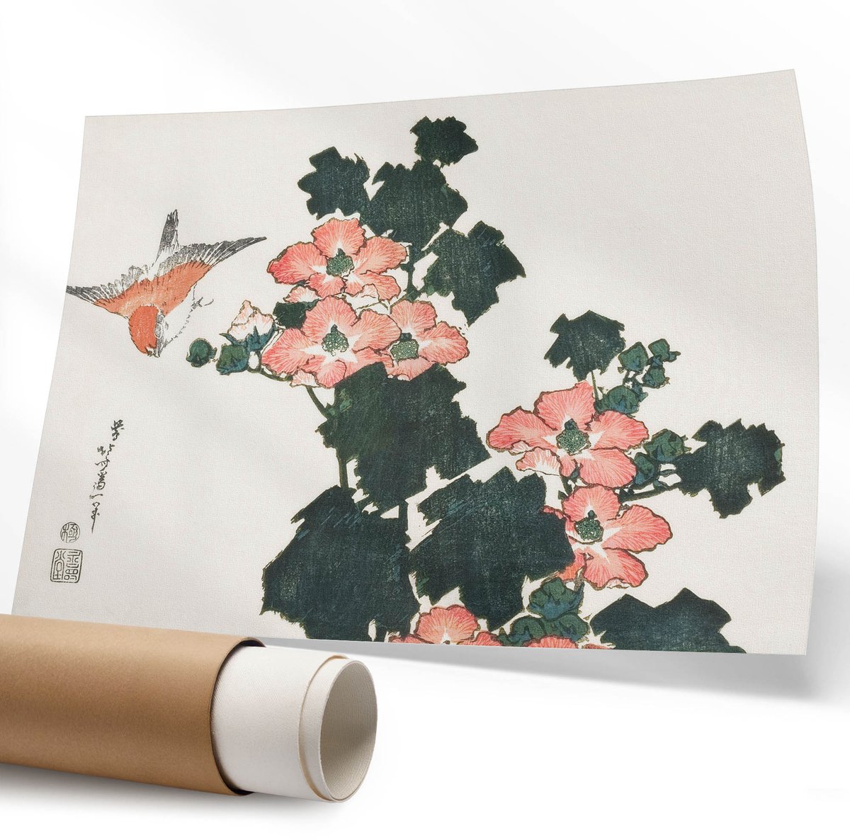 Coloray Canvas Poster Polycanvas - Moderne Bloemen, Illustratie - 594 x 840 mm - Groen Decoratie - Rechthoek - Decoratieve poster - Kantoor - Boho
