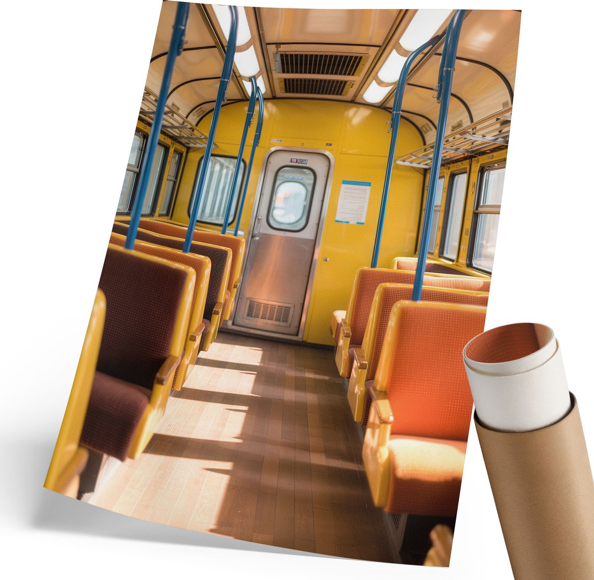 Wallfluent Canvas Poster Polycanvas - Schedel, Illustratie - 297 x 420 mm - Grijs Patroon - Rechthoek - Wandkunst - Woonkamer, Slaapkamer, Kantoor - Minimalist