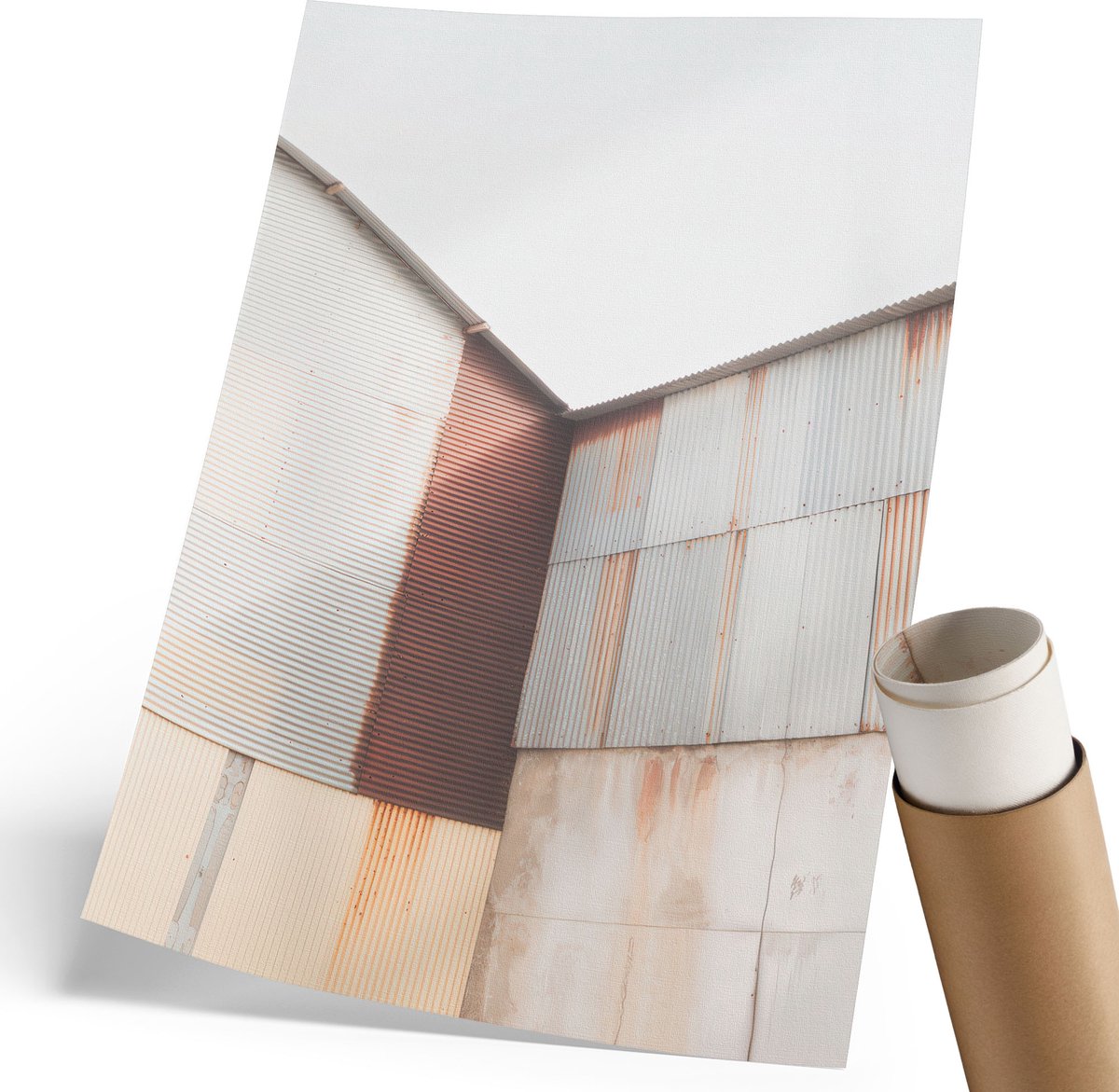 Coloray Polycanvas Poster - Industriële Minimalisme, Fotografie - 210 x 297 mm - Grijs Motief - Rechthoek - Muurdecoratie - Woonkamer, Slaapkamer, Kantoor - Industrieel