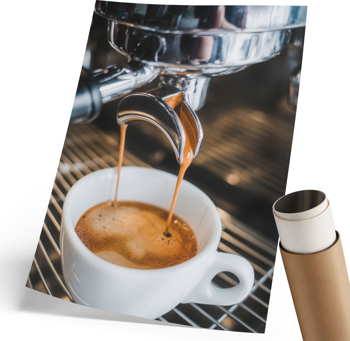Coloray Polycanvas Wandposter - Chef-Kok Kat, Illustratie - 420 x 594 mm - Bruin Wanddecoratie - Rechthoek - Wandkunstwerk - Woonkamer, Slaapkamer, Kantoor - Kinder
