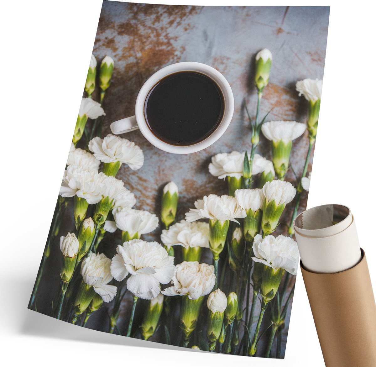 Coloray Polycanvas Wandposter - Vliegen In De Lucht, Zwart-wit - 210 x 297 mm - Wit Wandposter - Rechthoek - Canvasposter - Woonkamer - Klassiek